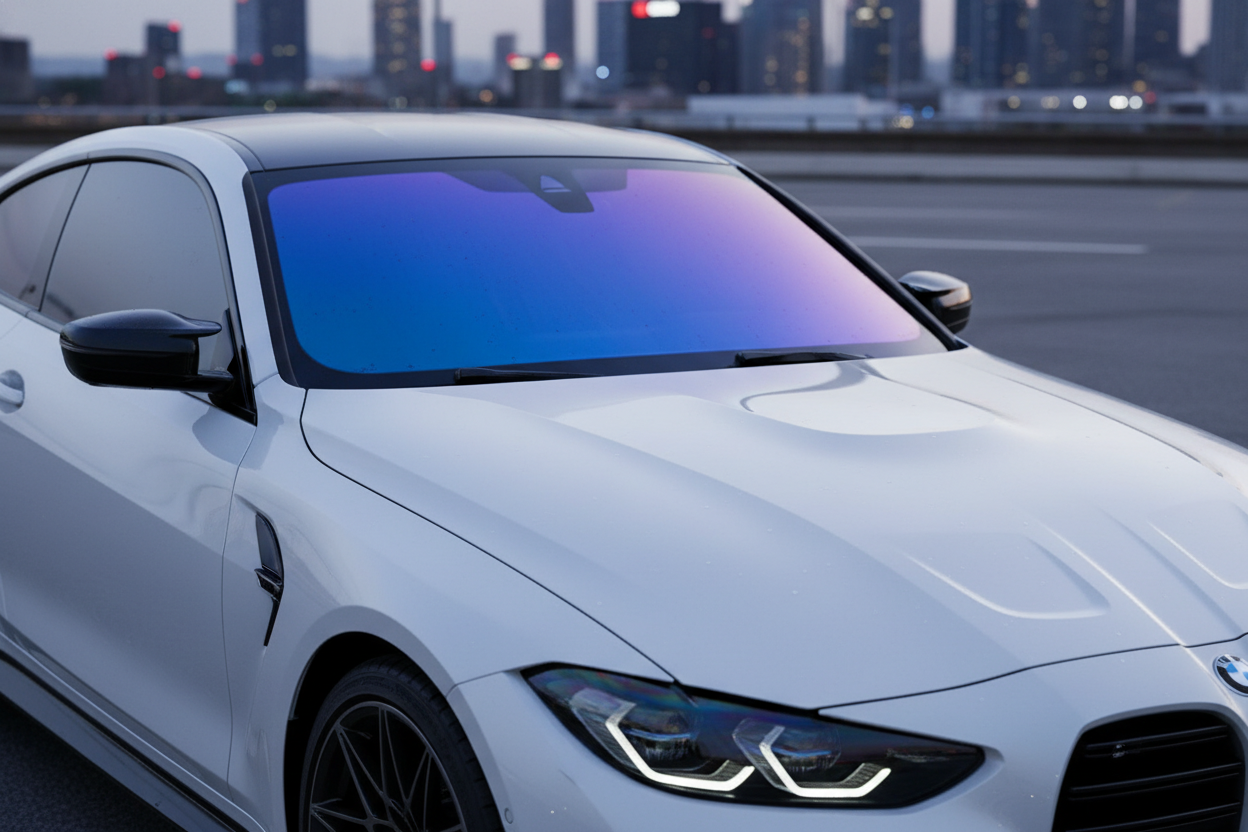 2025 bmw m4 blue chameleon tint windshiewld