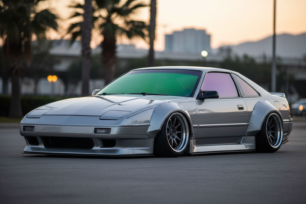 85 lighting widebody dropped green chameleon windshield tint